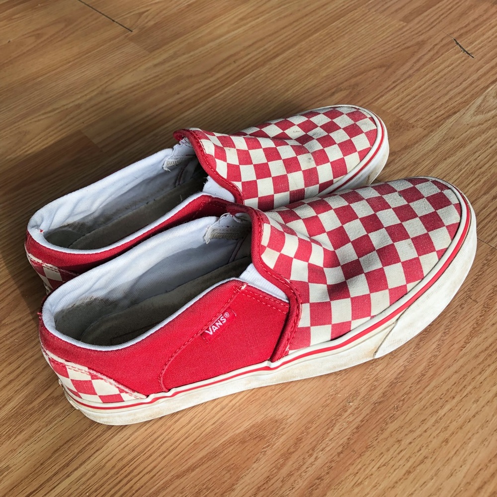 Checkered Vans Slip On Shoes
